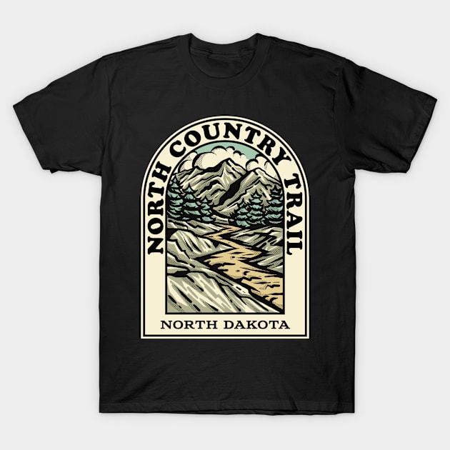North Country Trail North Dakota hiking backpacking trail T-Shirt by HalpinDesign
